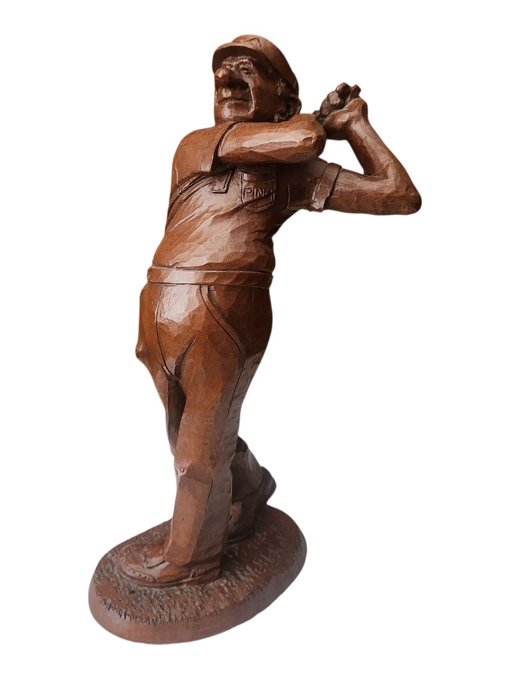 Red Mill MFG VTG 1993 Weatherbee Carved Wooden Resin Golfer PING Logo On Pocket